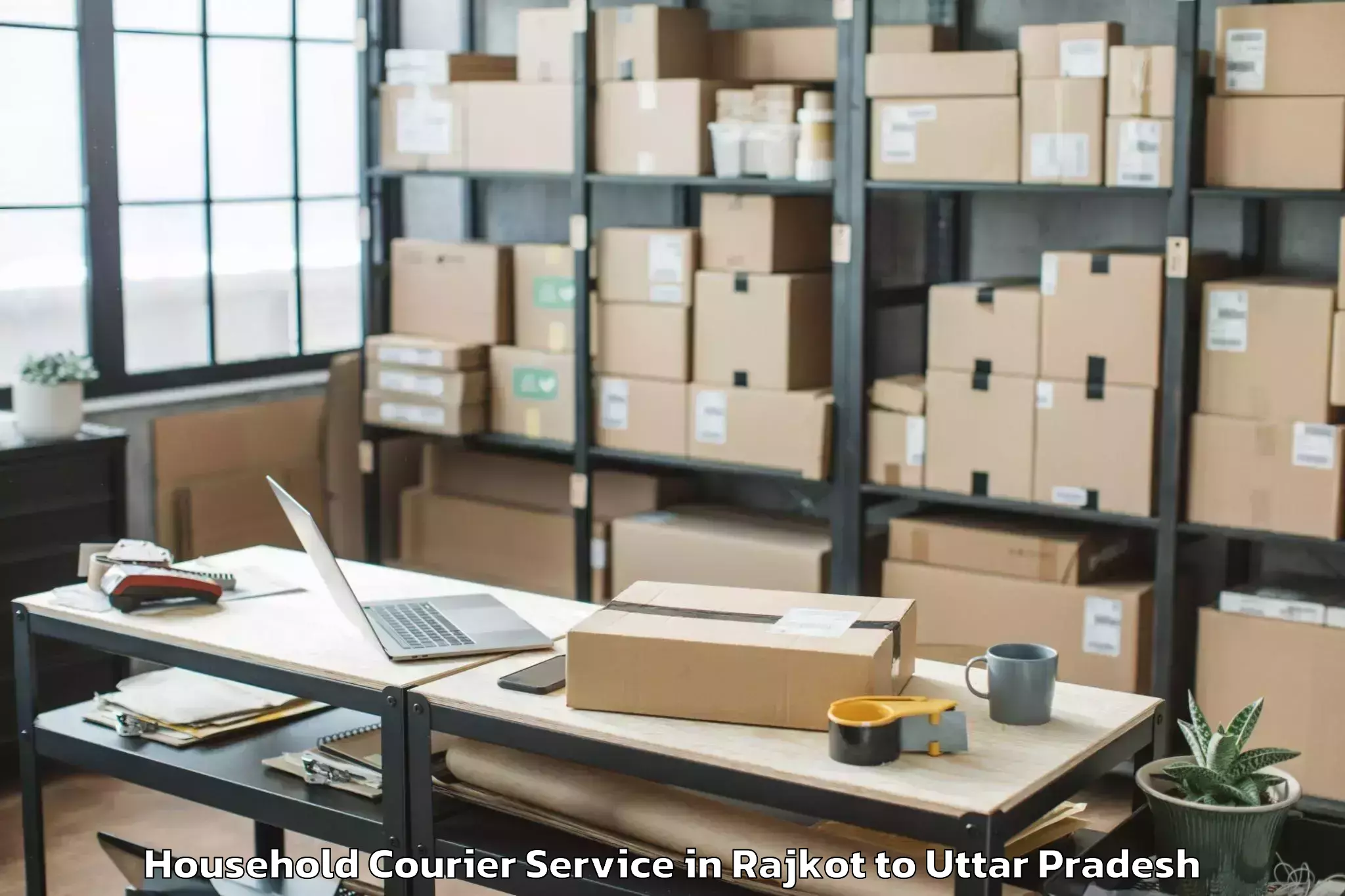 Trusted Rajkot to Haraiya Household Courier